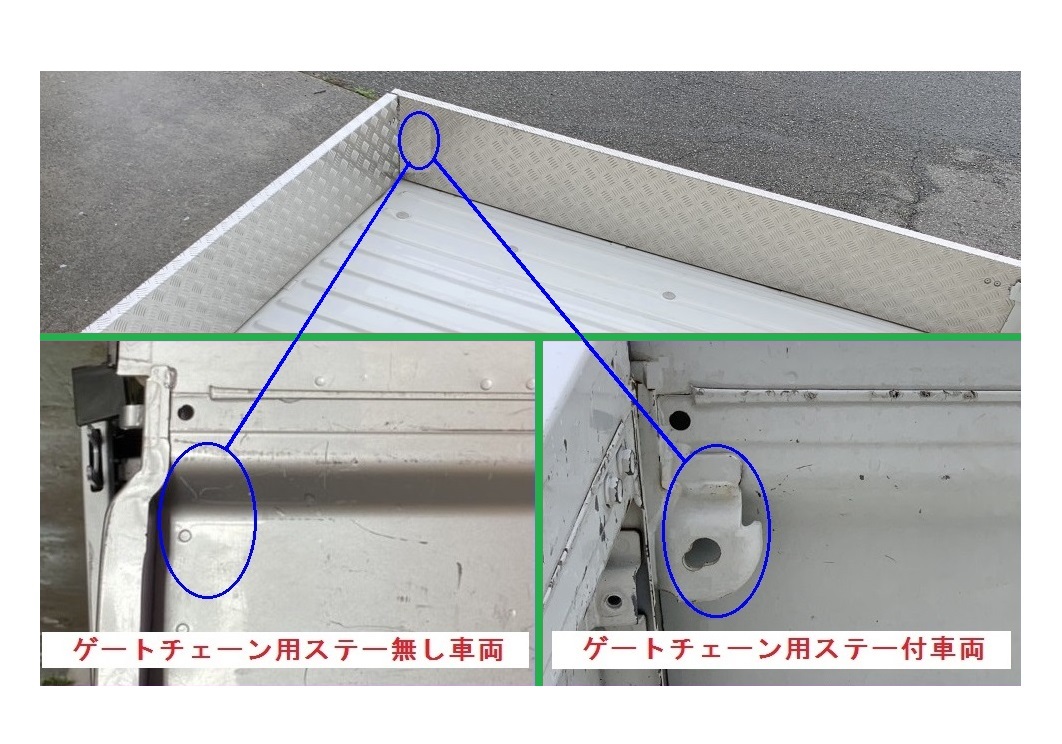 ★軽トラ 荷台あおりアルミ縞板インナーカバー 3方SET サンバートラック S201J(ゲートチェーン用ブラケット無し車両用)　　_画像3
