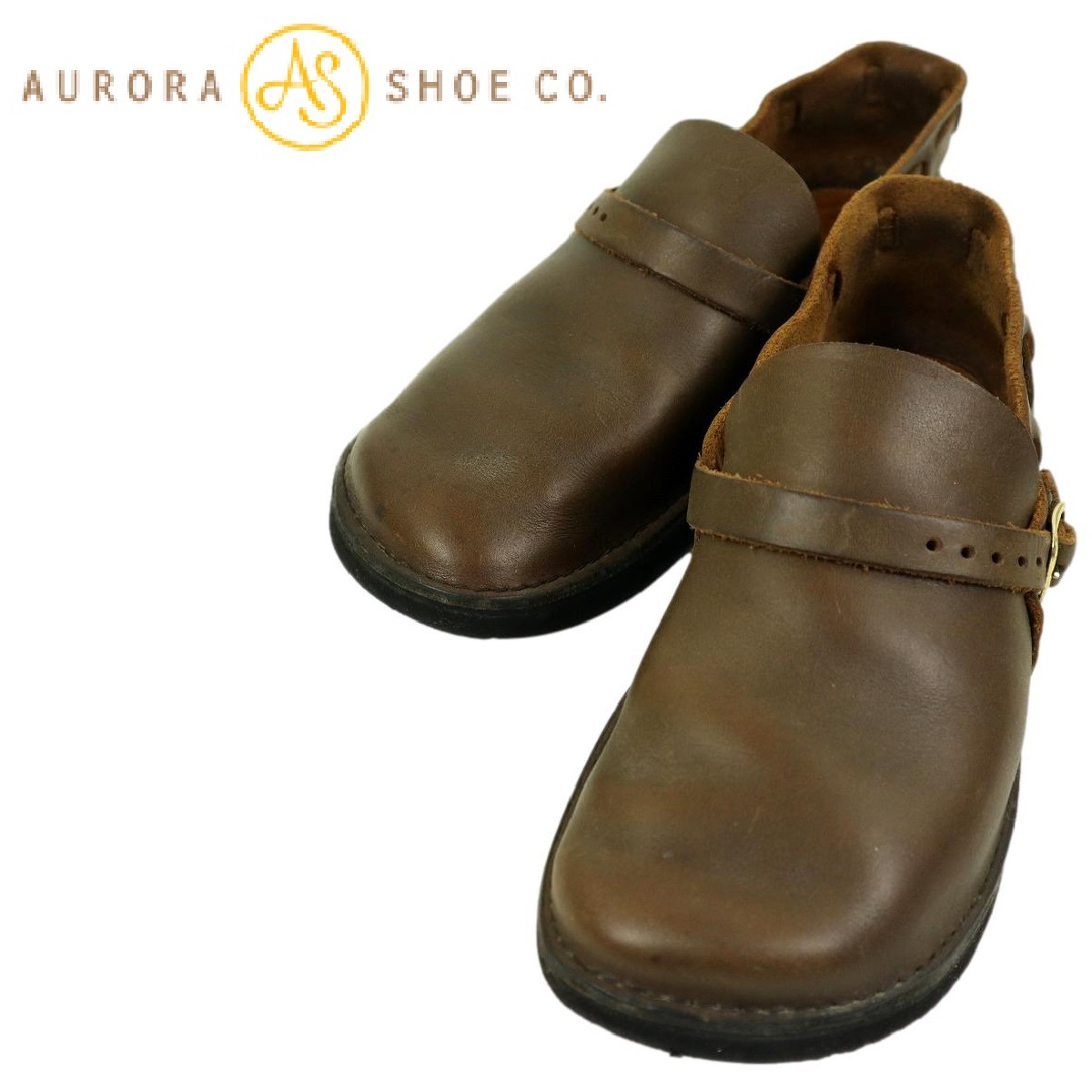 【S2574】【美品】AURORA SHOES オーロラシューズ レザーシューズ ミドルイングリッシュ サンダル Vibram ビブラムソール サイズ6D 23cm_画像1