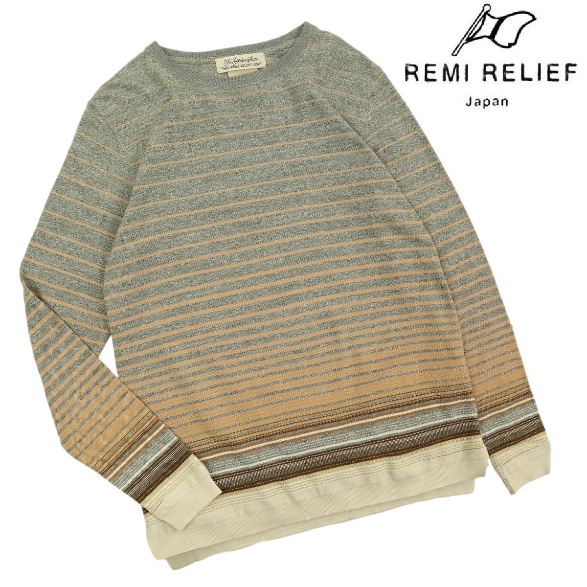 【B2230】【極美品】REMI RELIEF レミレリーフ ロンT セーター カットソー ボーダー サイズS_画像1