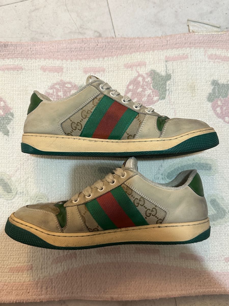 グッチ Gucci スクリーナー レザー シューズ スニーカー 25cm | beltone.sg
