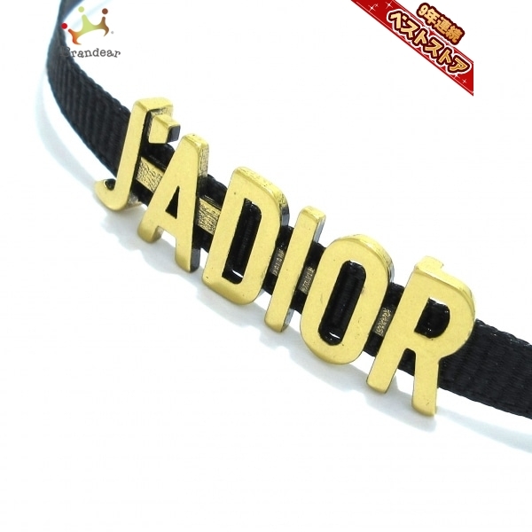 ディオール/クリスチャンディオール DIOR/ChristianDior チョーカー J'ADIOR(ジャディオール) 金属素材×化学繊維 ゴールド×黒 美品