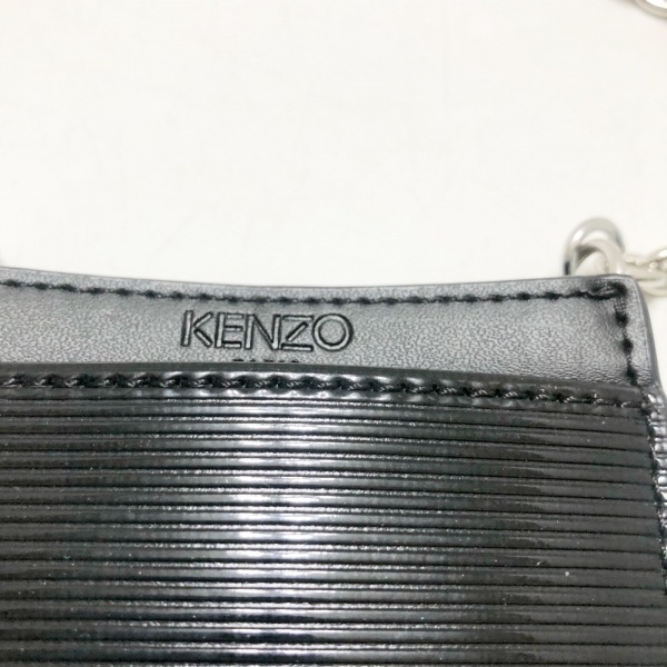 ケンゾー KENZO ショルダーバッグ - エナメル（レザー） 黒 チェーンショルダー/ミニバッグ 美品 バッグ - 7
