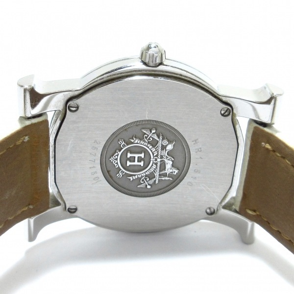 HERMES(エルメス) 腕時計 Hウォッチ ロンド 社外ベルト SS HR1.510 レディース 白 あ行