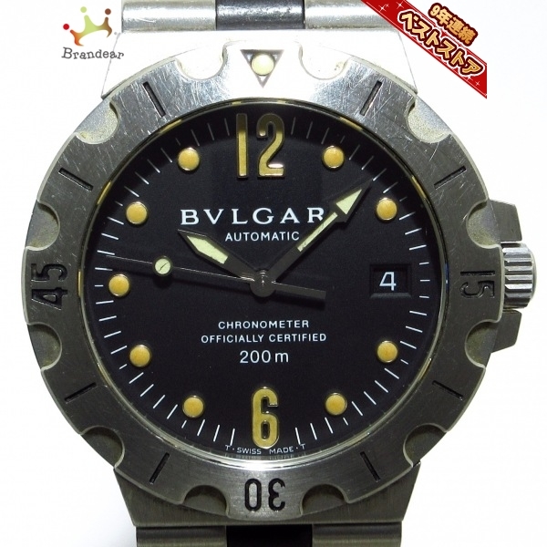 海外販売× BVLGARI ブルガリ スクーバ SD38S ラバーベルト