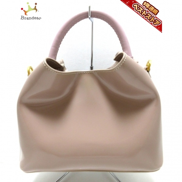 引出物 エレメ elleme トートバッグ - レザー ベージュ×ライトピンク