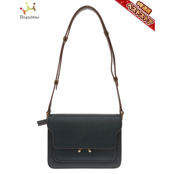 マルニ MARNI ショルダーバッグ TRUNK(トランク) レザー ネイビー