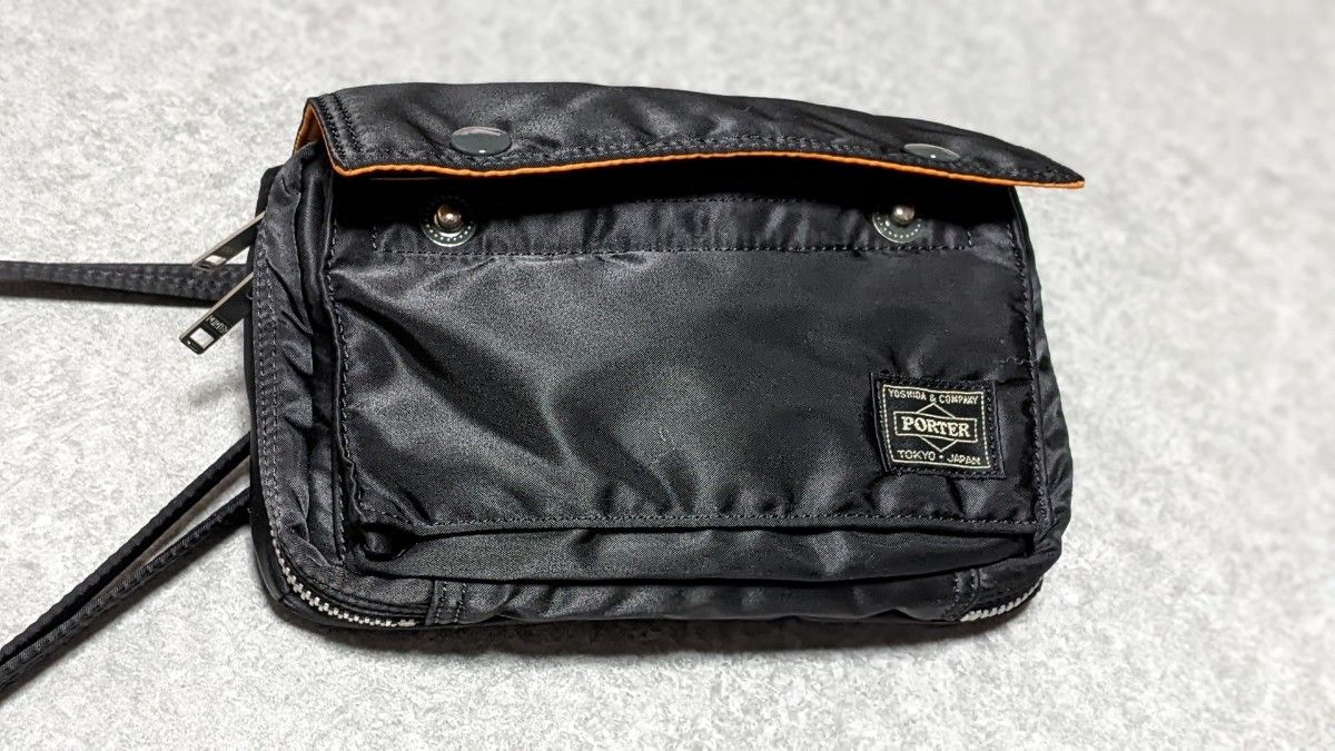 PORTER タンカー 生産終了 ショルダーバッグ サコッシュ 美品 吉田カバン ブラック オレンジ