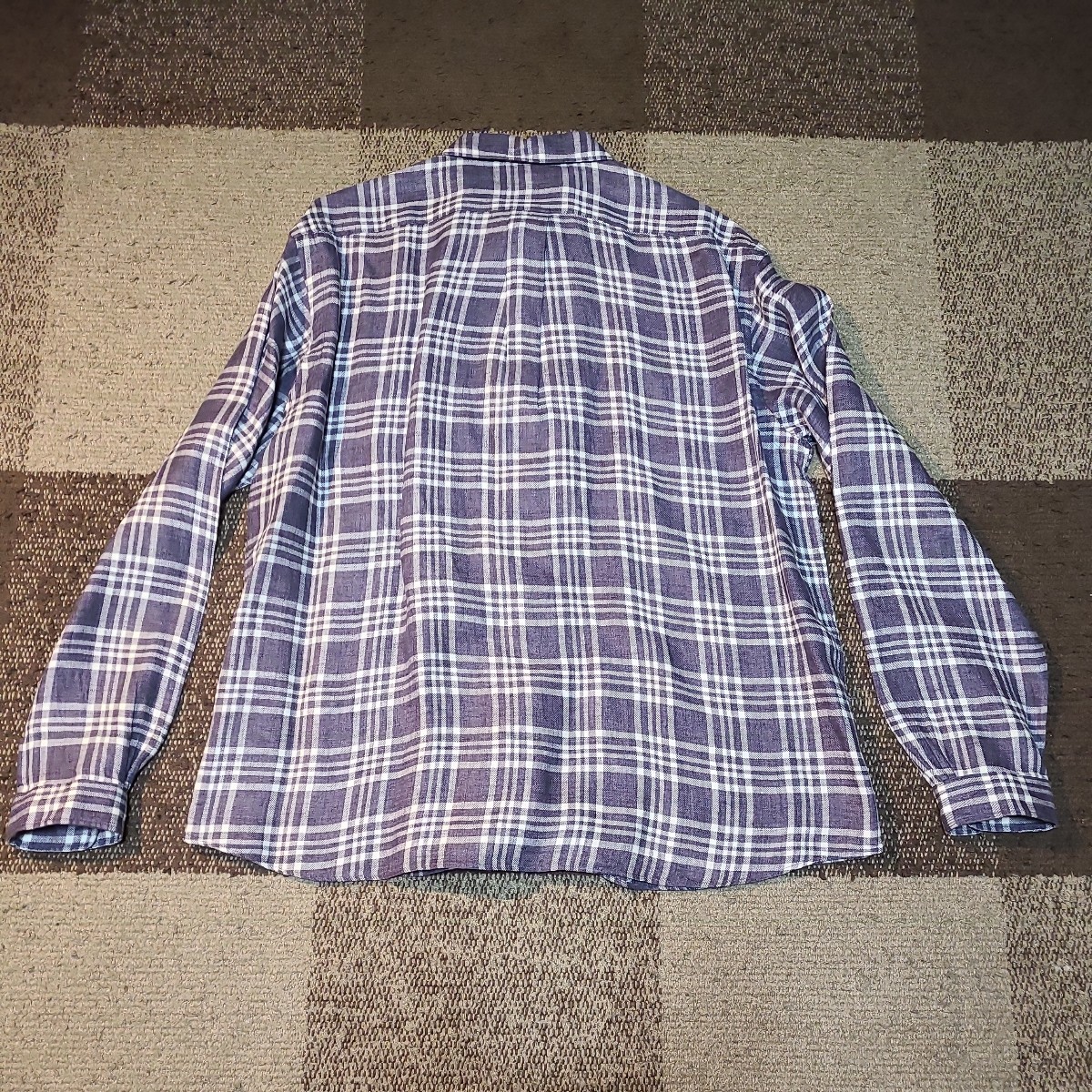 SUNSHINE+CLOUD Linen Buttondown Check Shirts size 2{ sunshine k громкий }linen кнопка n down проверка рубашка 