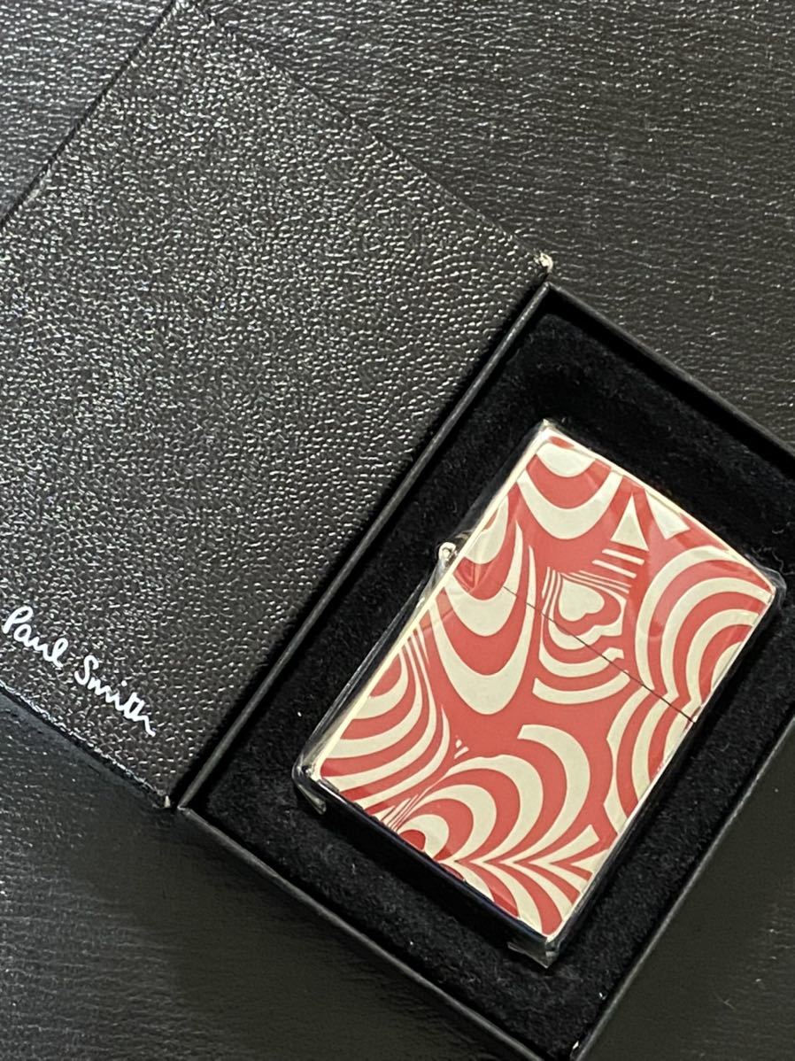 zippo ポールスミス レッド ハート 特殊刻印 希少モデル 2007年製 ② Poul Sumith シルバーインナー 2007年製 ケース 保証書付き_画像1