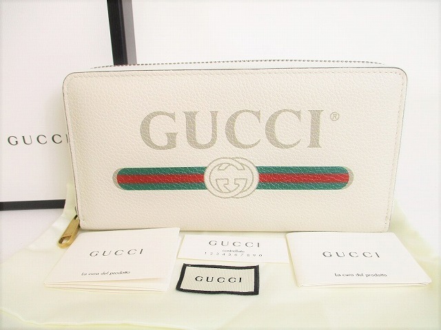 未使用】 グッチ GUCCI グッチ ヴィンテージ ロゴプリント レザー