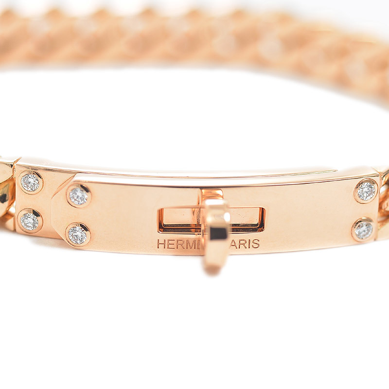 エルメス ケリーグルメット ブレスレット K18PG/6Pダイヤ SHサイズ ブランドピース HERMES ケリーグルメット ブレスレット