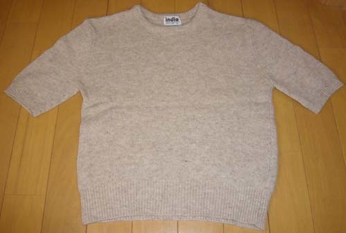  tweed style * the best * short sleeves sweater * beige [ used ] 140