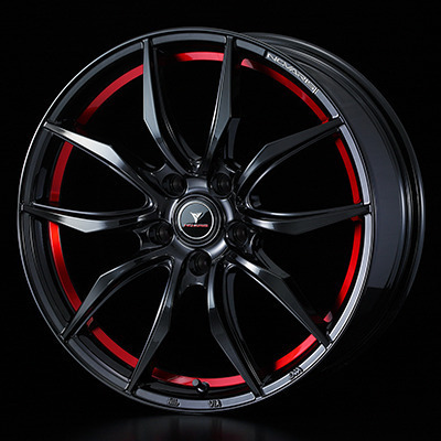 個人宅発送可能 ウエッズ Weds 18X7.0J +53 5穴 PCD114.3 BK/RED ホイール 1本 NOVARIS ROHGUE VF ノヴァリス・ローグ ブイエフ (40070)_画像1