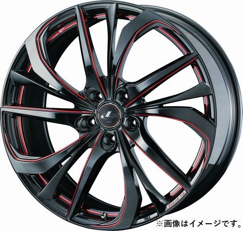 個人宅発送可能 ウエッズ Weds 20×8.5J +52 5穴 PCD114.3 BK/SC(RED) ホイール 1本 LEONIS TE レオニス・ティーイー (38800)_画像1