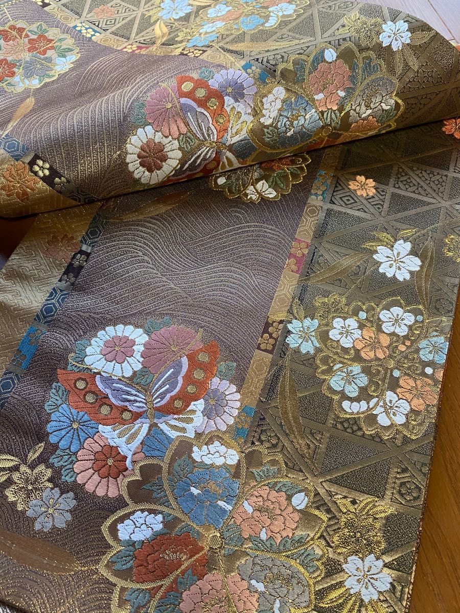 美品 袋帯 蝶 1