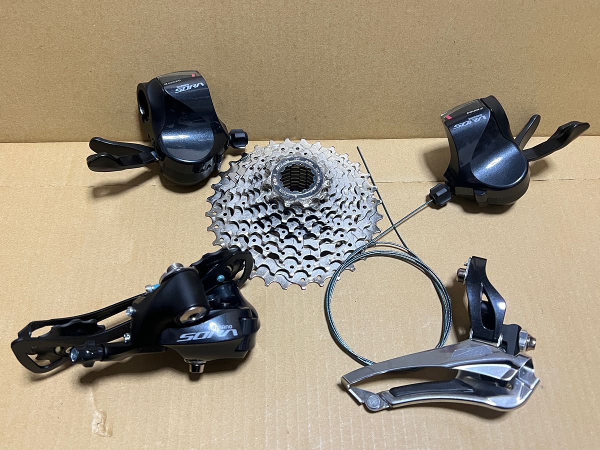 SHIMANO シマノ SORA ソラ R3000 2×9s フラットバーロード クロスバイク コンポセット