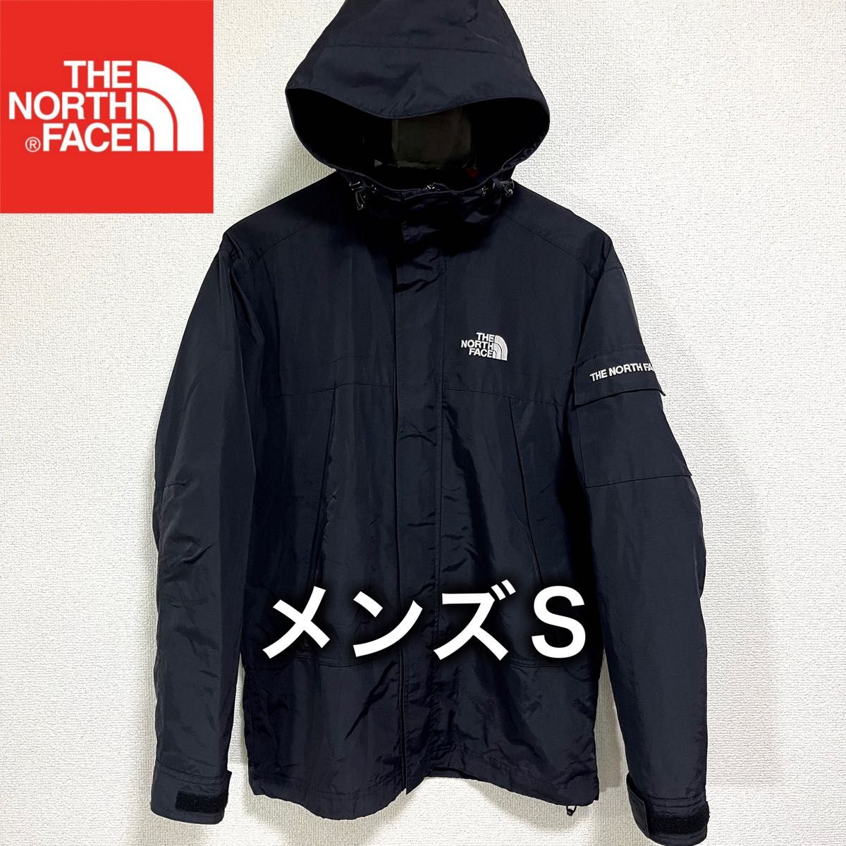 人気 ノースフェイス マウンテンパーカー メンズS ロゴ刺繍 裏地メッシュ THE NORTH FACE ナイロンジャケット