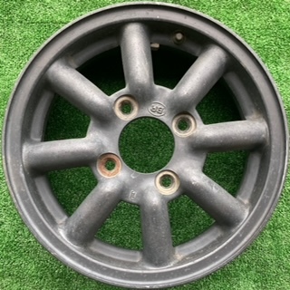 230425-02 アルミホイール　Black Racing 13inch Wheel ２本 DAIHATSU 旧規格軽自動車など_画像3