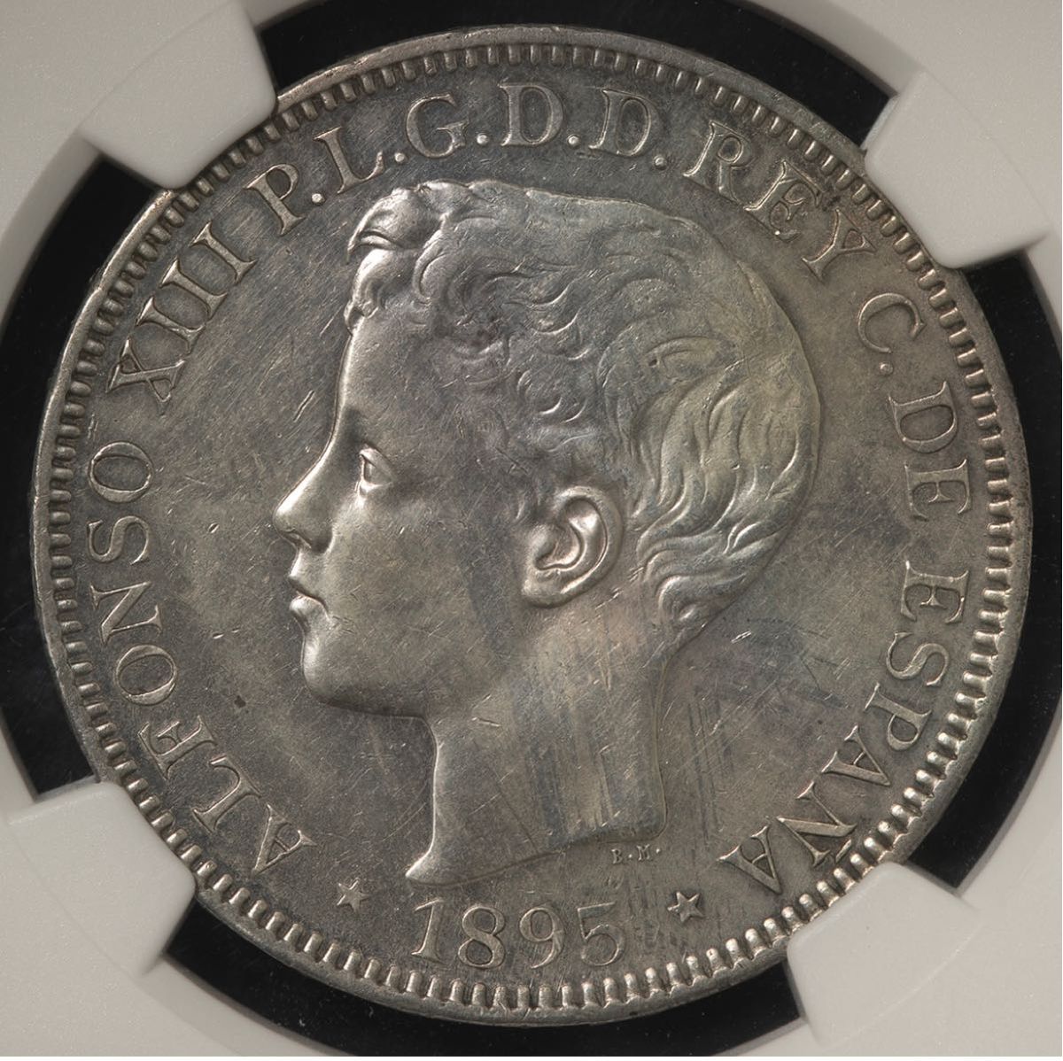 『NGC AU DETAILS』プエルトリコ1ペソ銀貨（1895年）