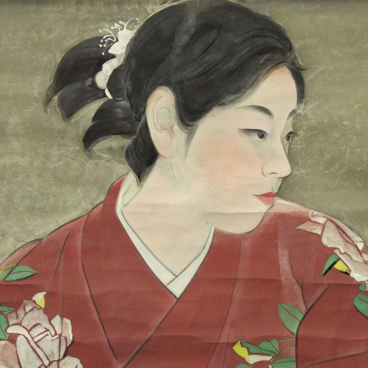 偽物 梶原緋佐子 虫の音 掛け軸 美人画 日本画 - asymmetricjewelry.co.il