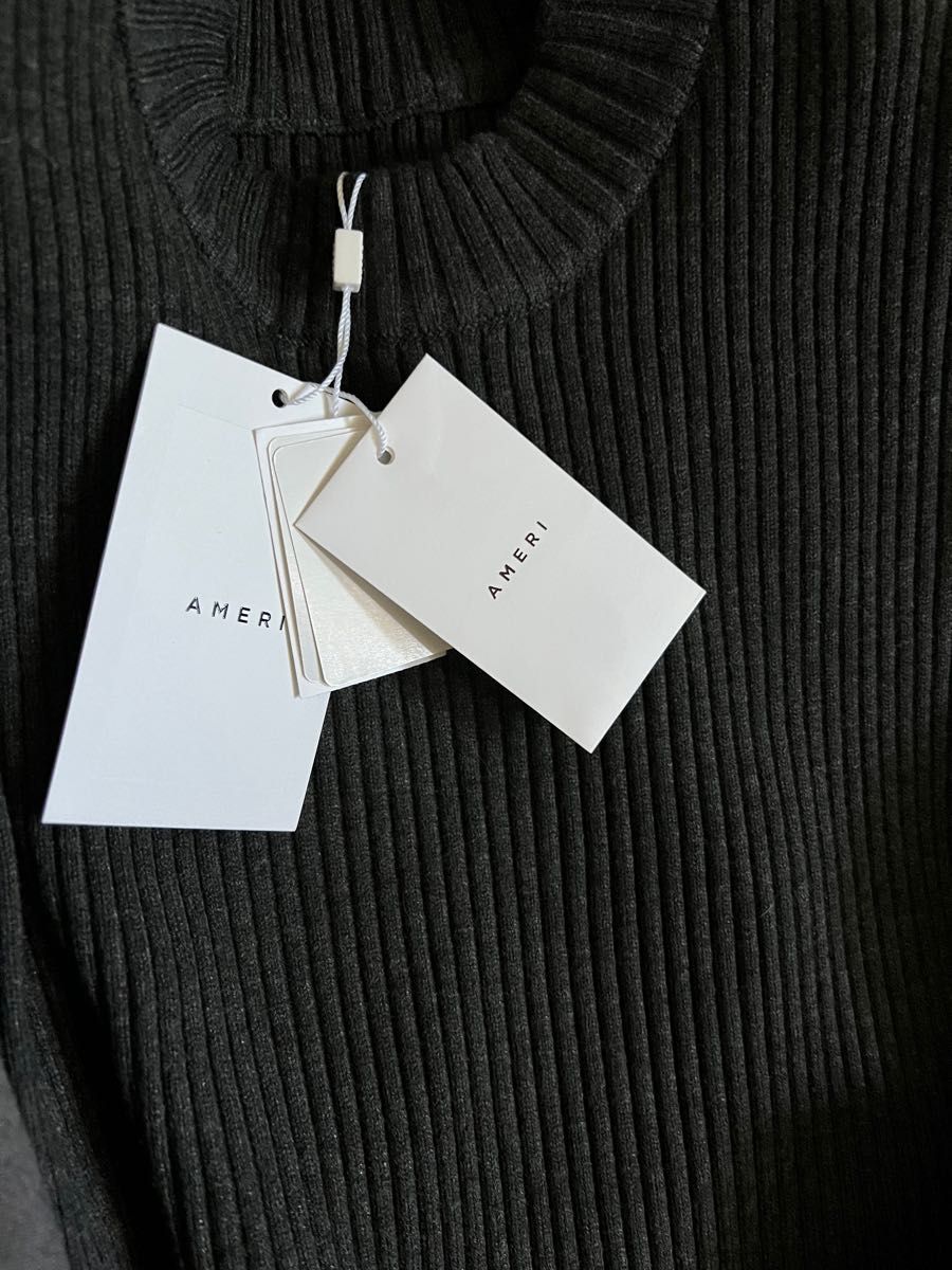 新品未使用】AMERI JACKET LIKE TIGHT KNIT DRESS グレー Sサイズ