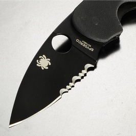 Spyderco 折りたたみナイフ EFFICIENT エフィシエント 半波刃 ブラックブレード G10ハンドル C216GPSBBK_画像4