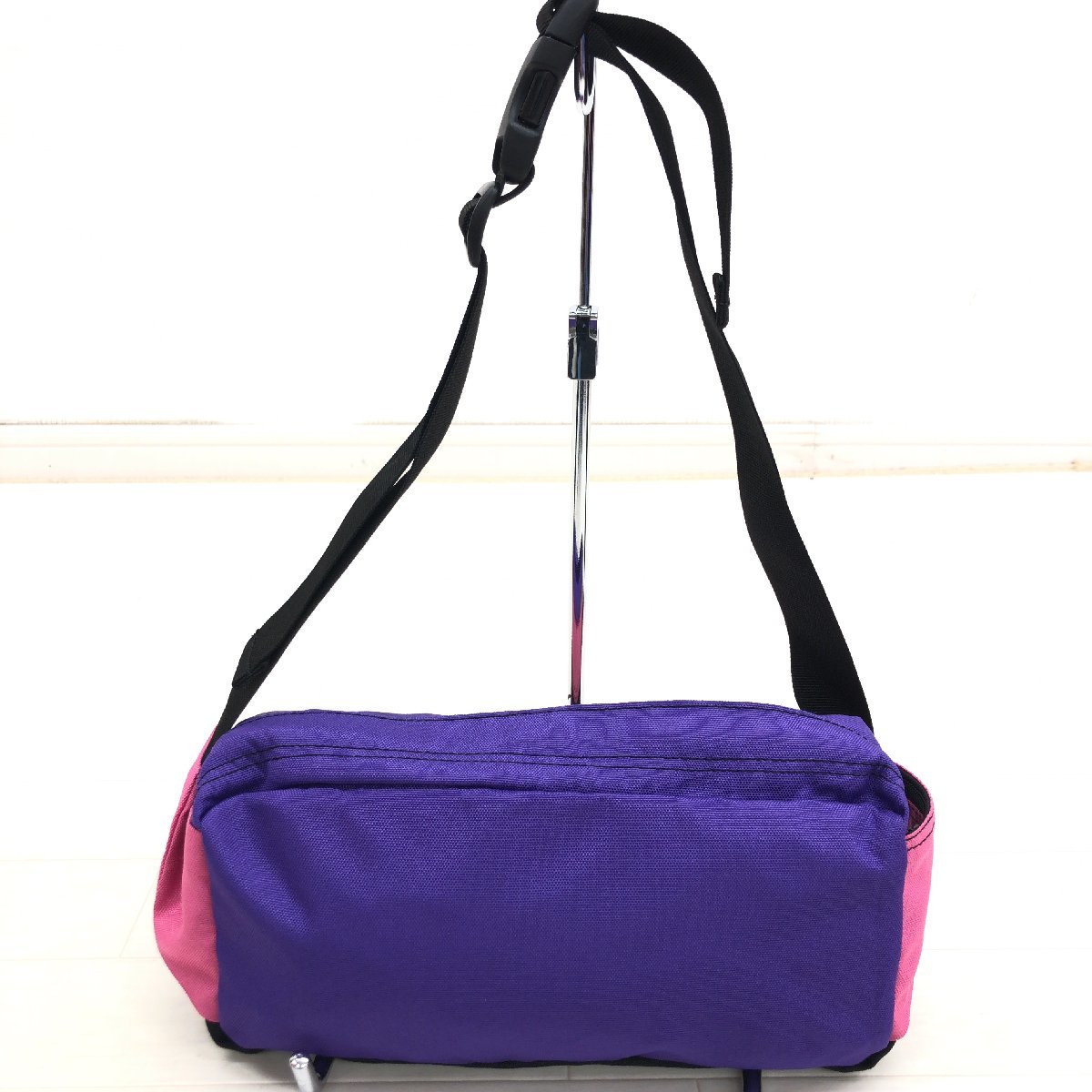  прекрасный товар mEImei Logo нашивка поясная сумка лиловый × розовый сумка "body" уличный внутренний стандартный товар женский женщина 