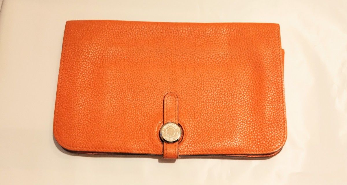 HERMES エルメス ドゴンGM □K刻印 二つ折り 長財布 ゴールド 金具