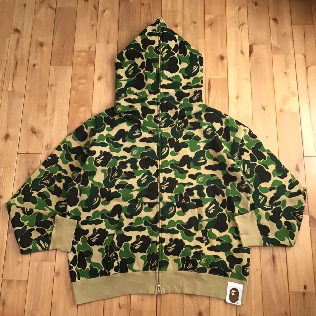 ★XL★ GIANT ABC CAMO FULL ZIP HOODIE a bathing ape BAPE エイプ ベイプ アベイシングエイプ パーカー 迷彩 ABCカモ green i6999