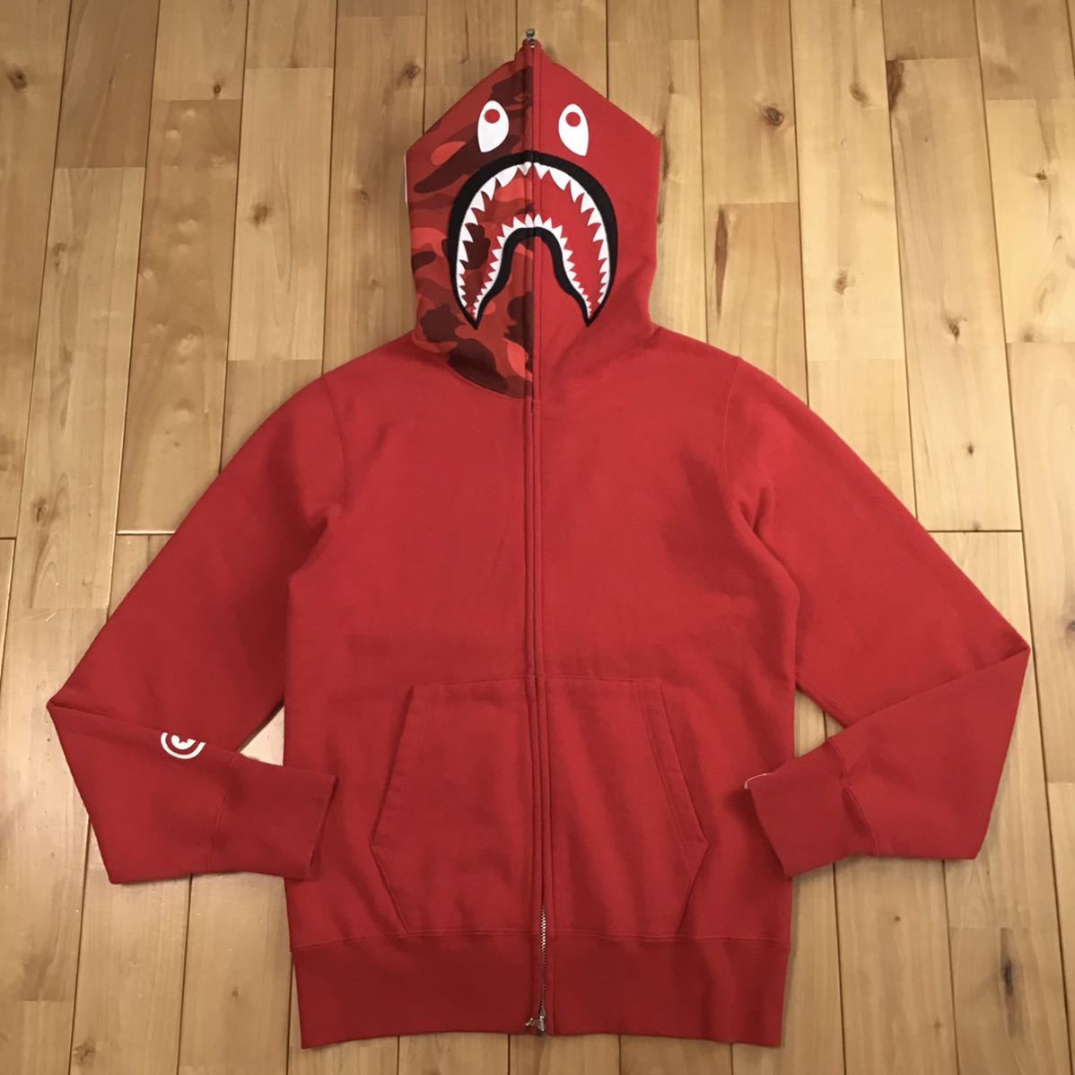 Red camo シャーク パーカー Sサイズ shark full zip hoodie a bathing