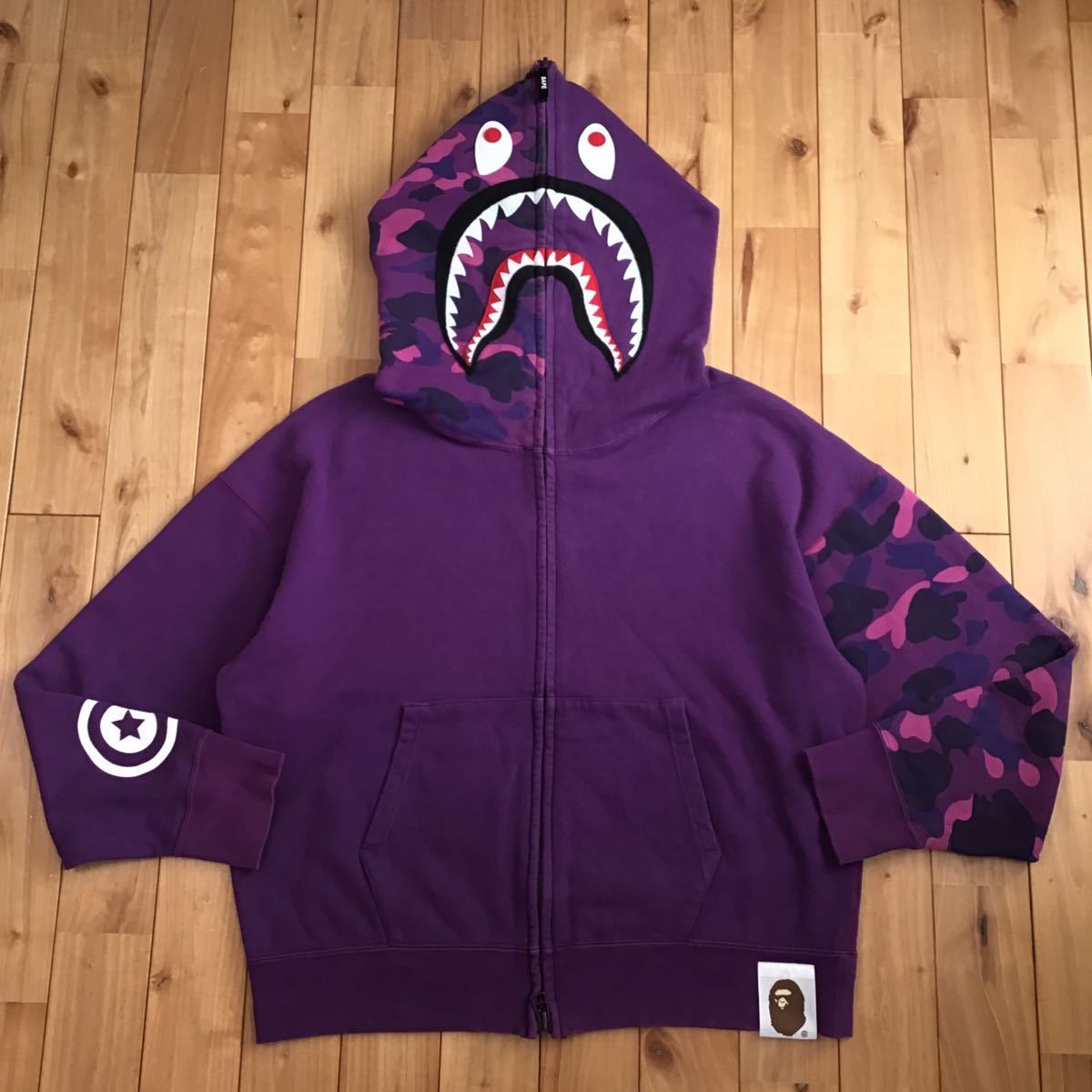 A BATHING APE ABC CAMO SHARK パーカー 紫-