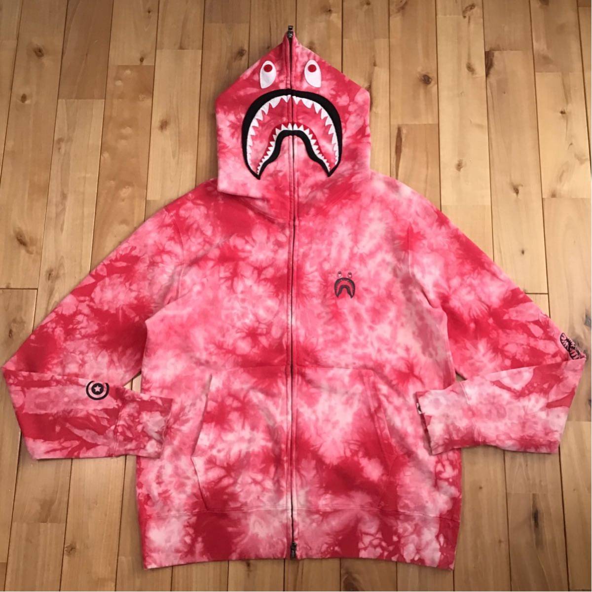 タイダイ シャーク パーカー Mサイズ shark full zip hoodie TIE DYE a bathing ape BAPE エイプ ベイプ アベイシングエイプ PONR w1o_画像1