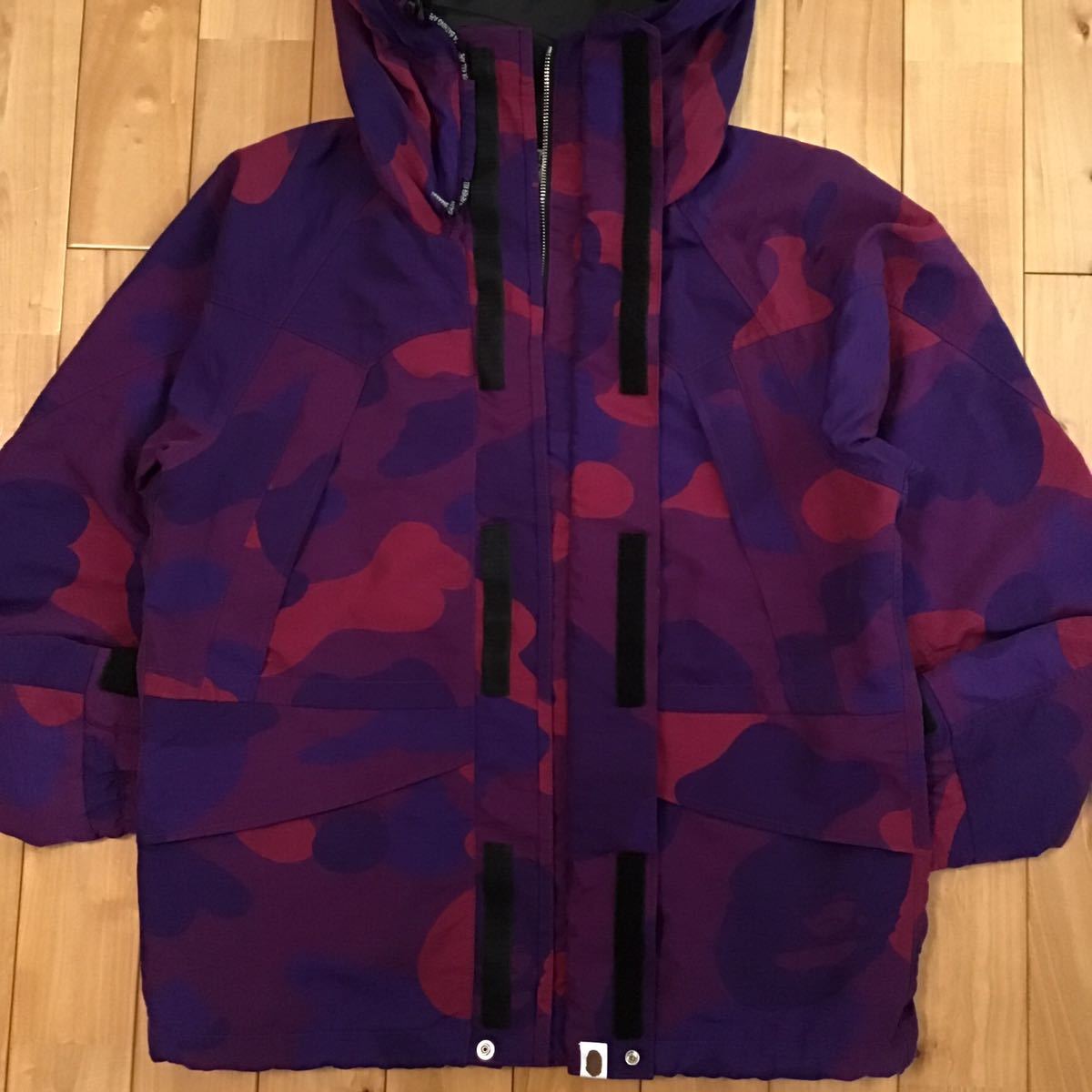 Giant camo スノボジャケット Lサイズ a bathing ape BAPE hoodie snowboard jacket zoom Purple camo スノボ エイプ ベイプ 迷彩 z038_画像3