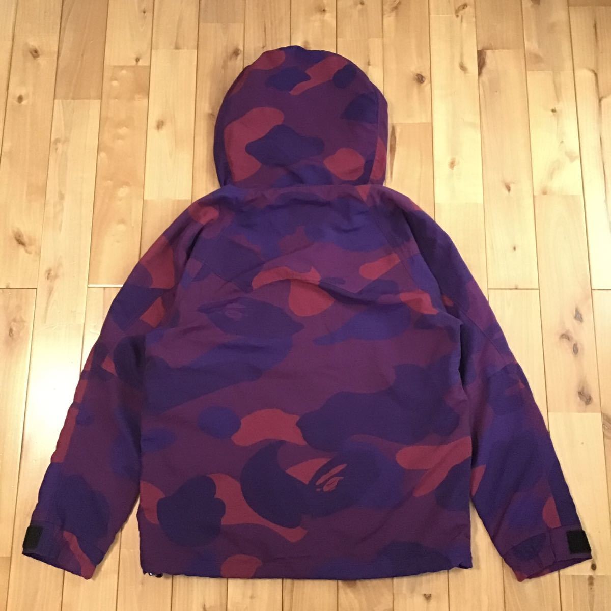 Giant camo スノボジャケット Lサイズ a bathing ape BAPE hoodie snowboard jacket zoom Purple camo スノボ エイプ ベイプ 迷彩 z038_画像5