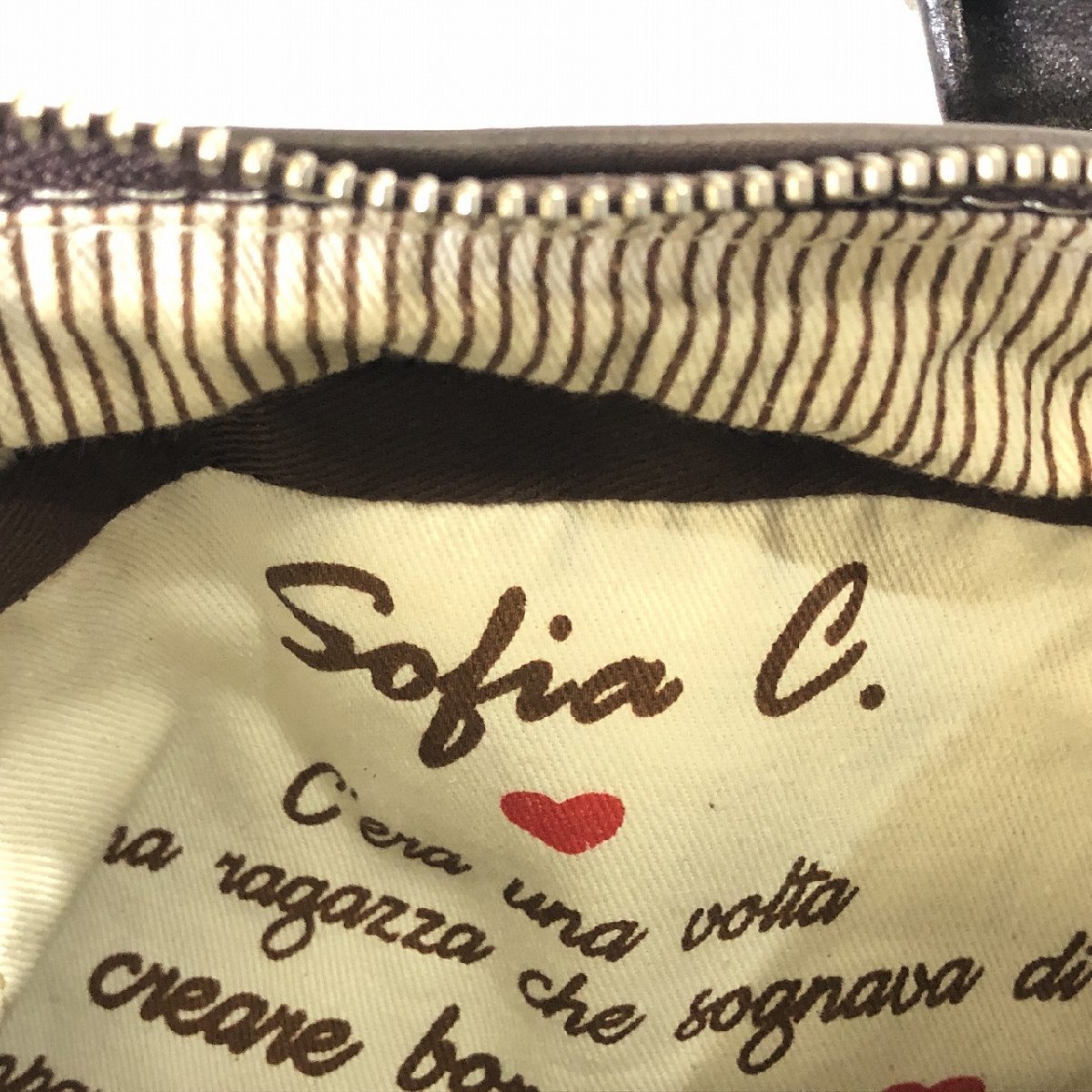 ■【Sofia C】ソフィア シー/イタリア製/本革　2wayバッグ/こげ茶《超美品》_画像7