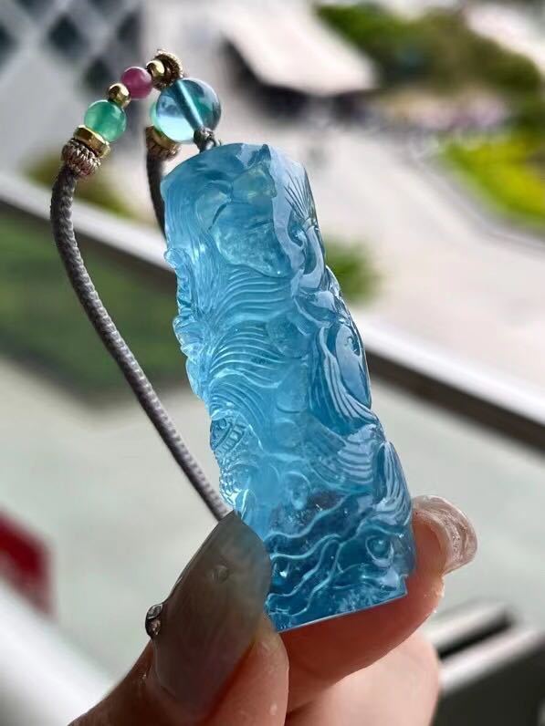 ⭐︎【高級】天然 アクアマリン ペンダントトップ 24.6g-