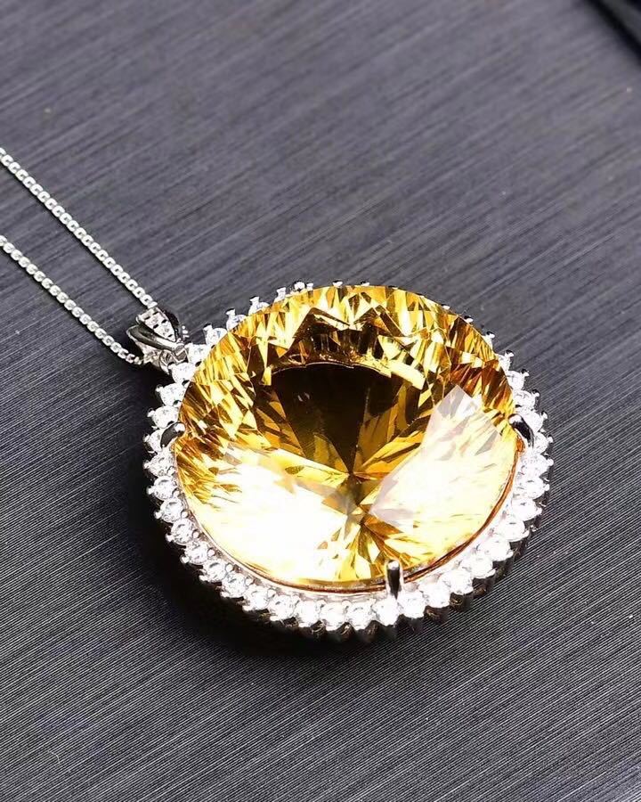 ⭐︎【天然】シトリン ネックレス s925 15.2g-