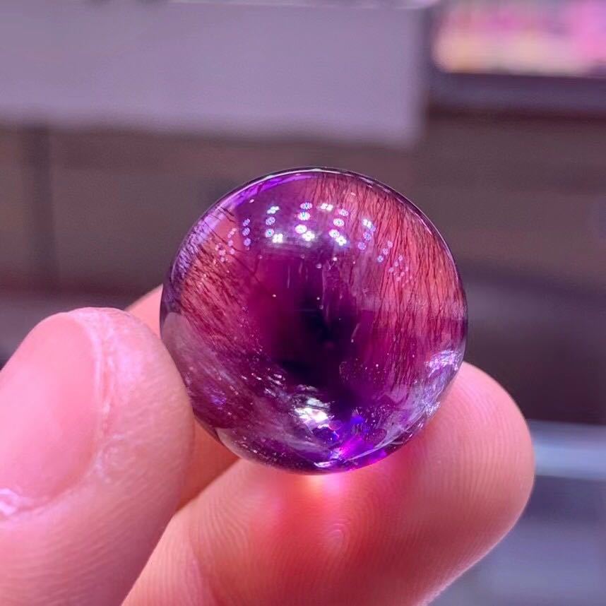 ⭐︎【高級】フラワー パープルルチル スーパーセブン 丸玉 16.5mm