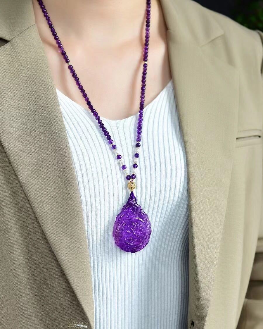 超特価】 【天然】アメジスト ネックレス 26mm ネックレス - abacus-rh.com