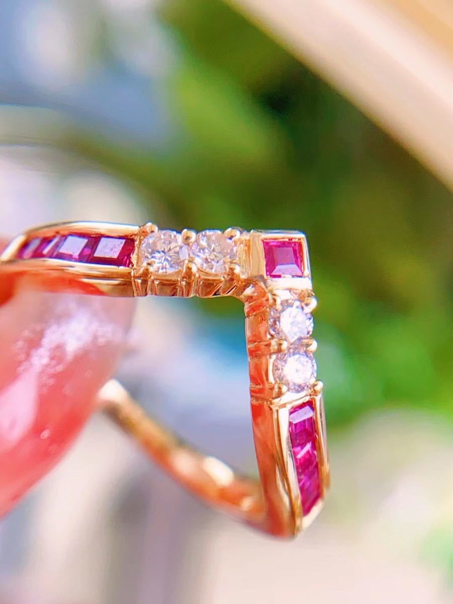 天然 ルビー ダイヤモンド リング 0.52ct k18 ^ traversebayim.com