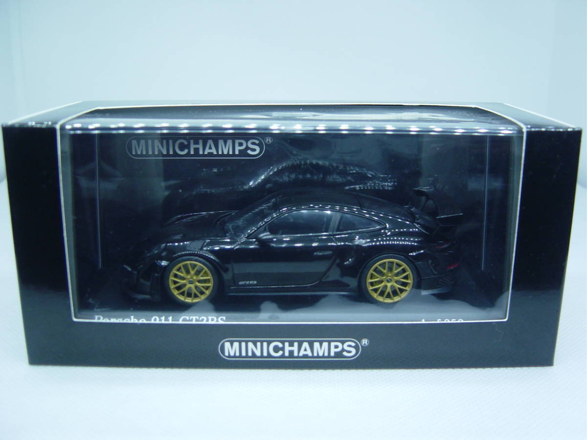 送料350円～ MINICHAMPS 1/43 Porsche 911 (991.2) GT2RS Weissach-Package 2018 Black with gold wheels ポルシェ ヴァイザッハ