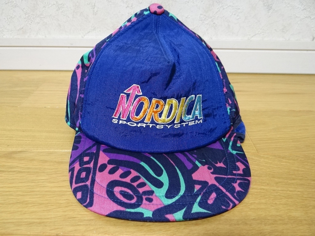 新品 80年代 ビンテージ 日本製 NORDICA ノルディカ スキー スノボー 登山 キャップ 帽子 Mサイズ レトロ 昭和 当時物の画像1