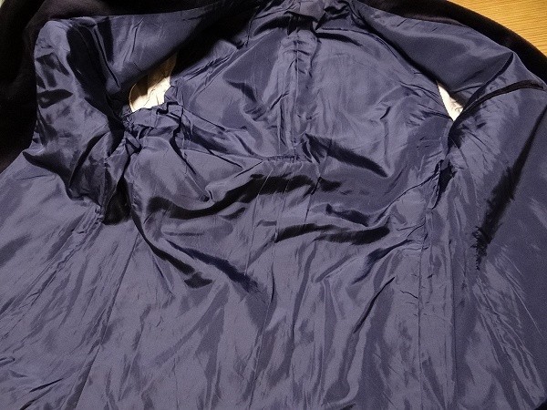 希少 80年代 ビンテージ ベロア テーラードジャケット ブレザー ベルベット 紺色 レトロ 当時物_画像3