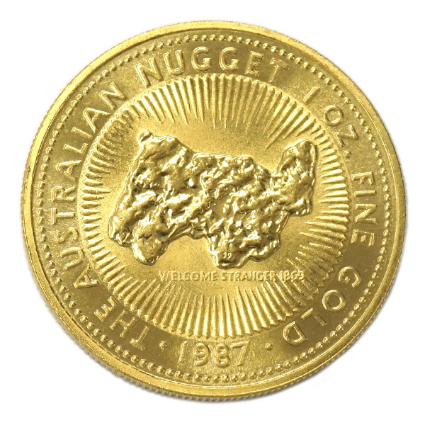 AB/使用感小】 ナゲット 金貨 純金 1オンス 1oz 1987年 オーストラリア