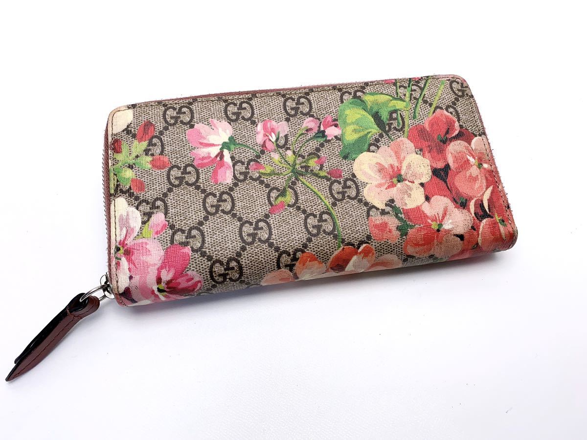D866 極美品 GUCCI グッチ GGスプリーム ブルームス 4040710416 長財布