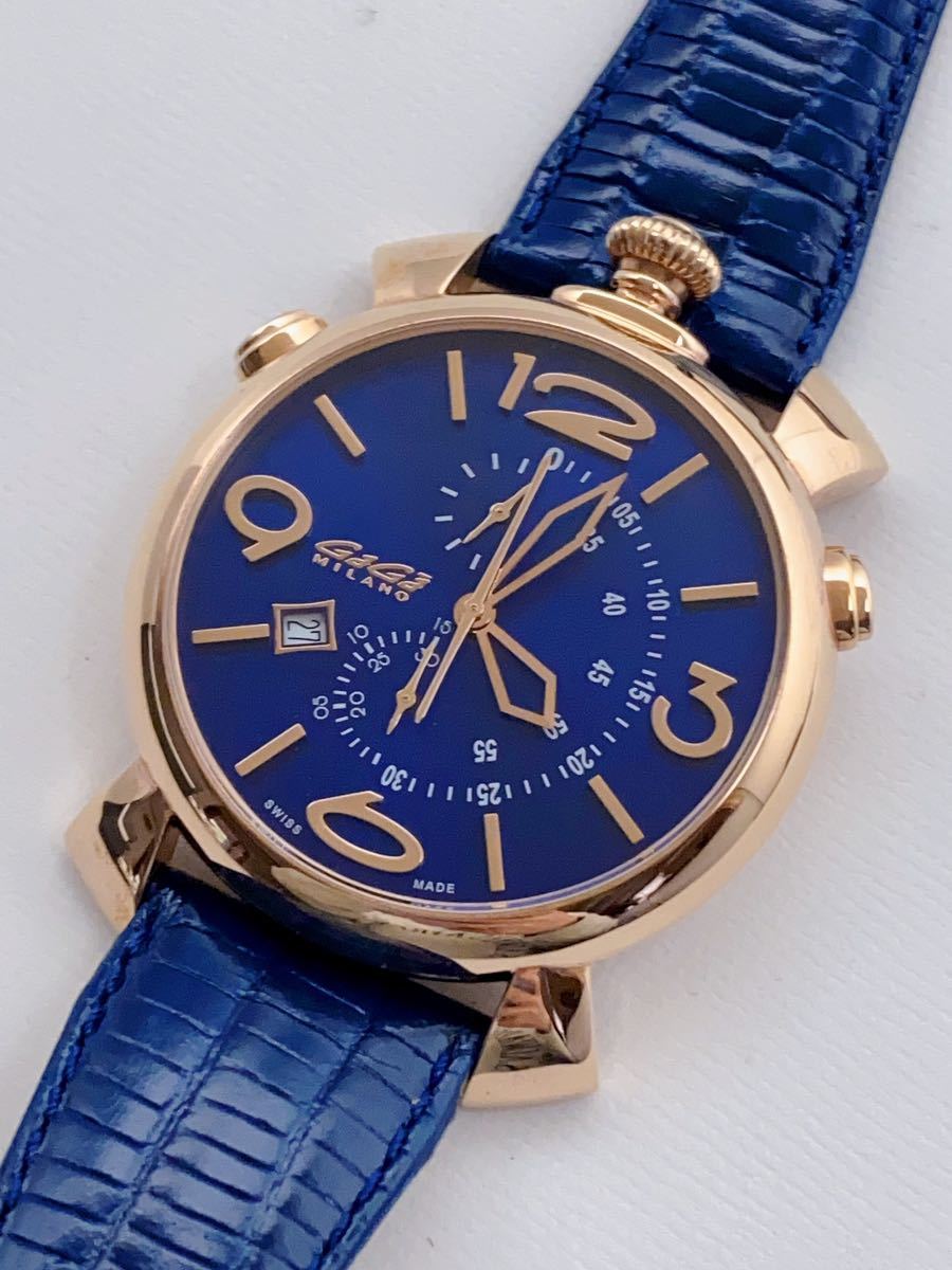 S189 ほぼ新品 GAGA MILANO ガガミラノ クロノグラフ 5098 クォーツ