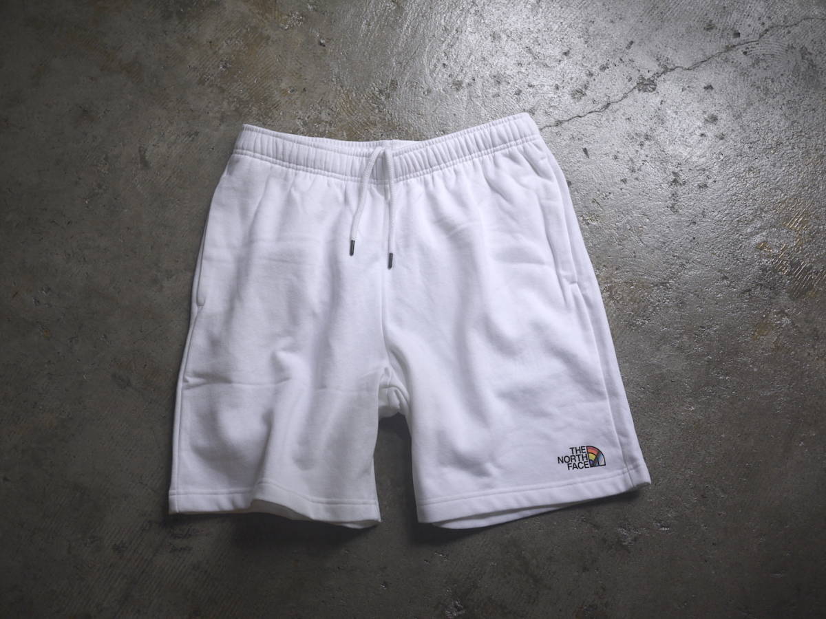 US購入 新品 M ノースフェイス レインボーロゴ スウェット ショーツ ショートパンツ THE NORTH FACE NEVER STOP SHORT WHITE ブランド別 新品未使用 ノースフェイス ハーフドームBOXロゴ スウェット ショーツ 黒S