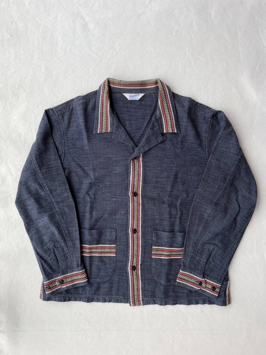 中古美品TENDERLOIN テンダーロイン バハシャツ XL NAVYシャツジャケット