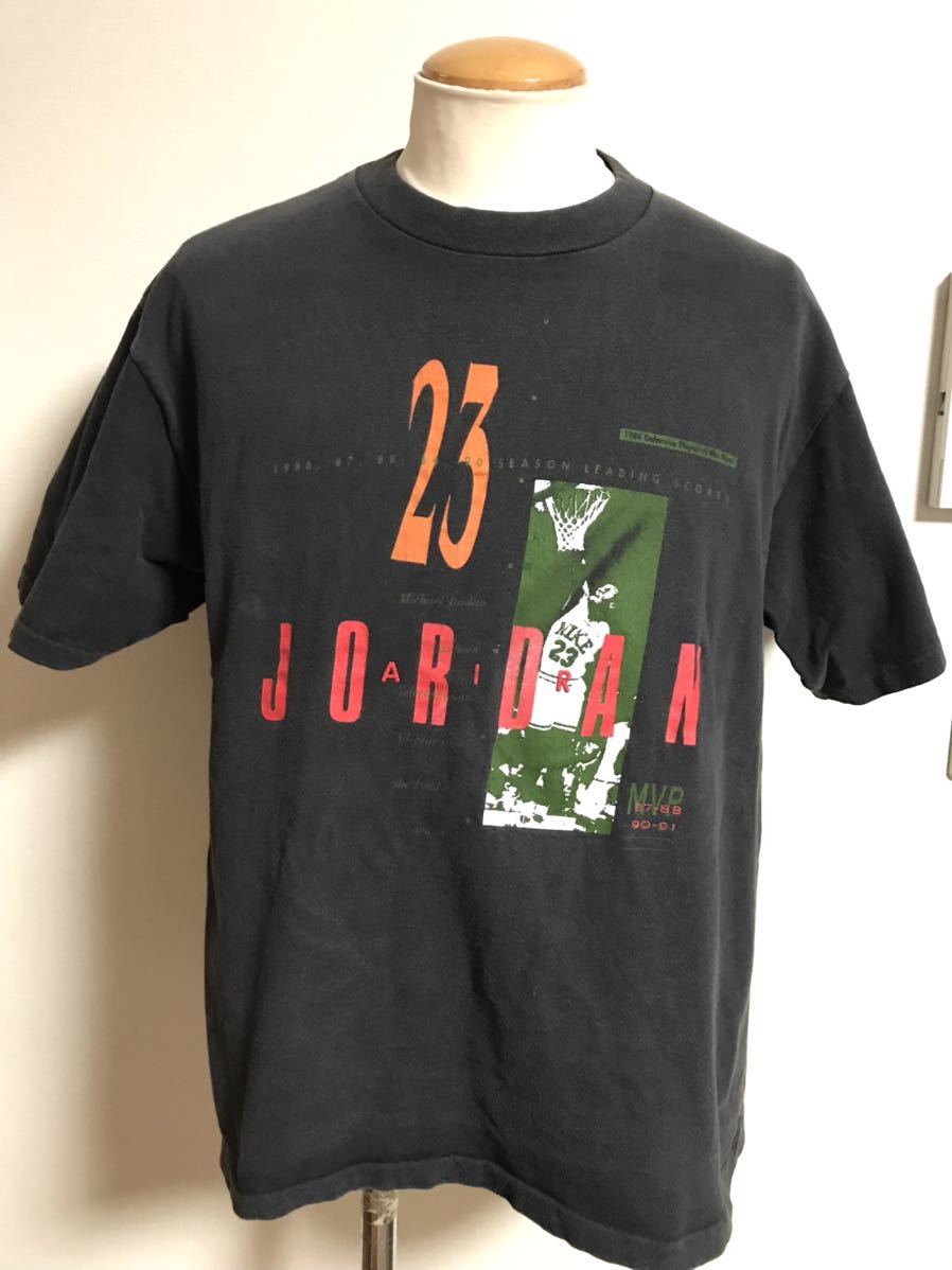 1990's USA製 ビンテージ NIKE 銀タグ マイケル ジョーダン Tシャツ M ブラック 1990-91年MVP記念 ナイキ AIR JORDAN xpv