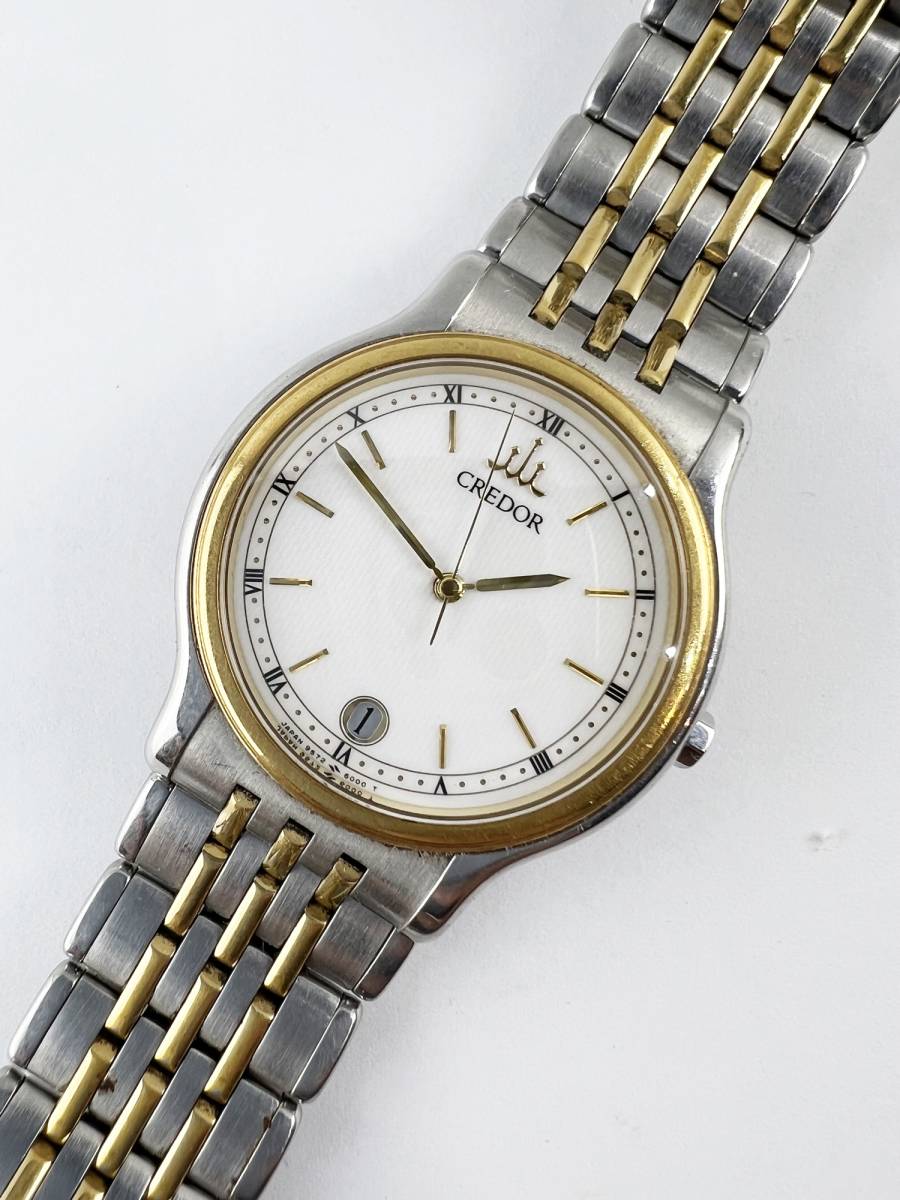 特別訳あり特価】 SEIKO セイコー 9572-6000 クレドール SS×GP 薄型
